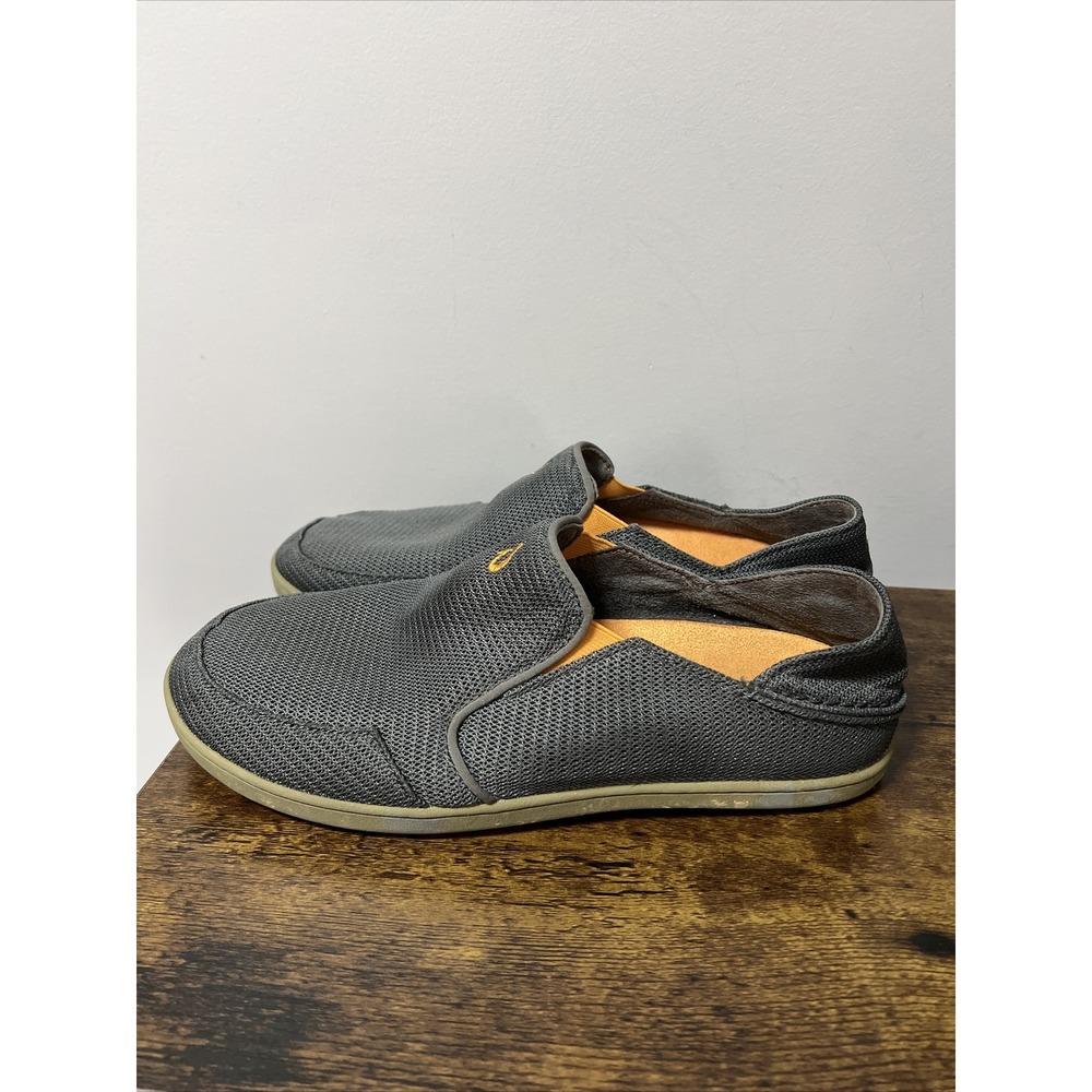 OluKai Men's Nohea Mesh Slip-On Shoes Dark Shadow Gray Mens‎ Size US 8.5 GUC - Picture 3 of 8